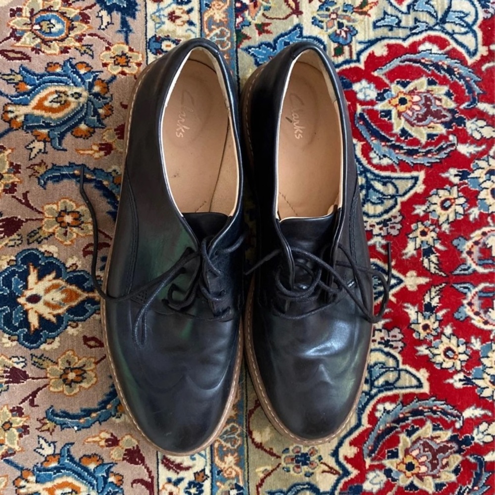 Clarks shoes black leather